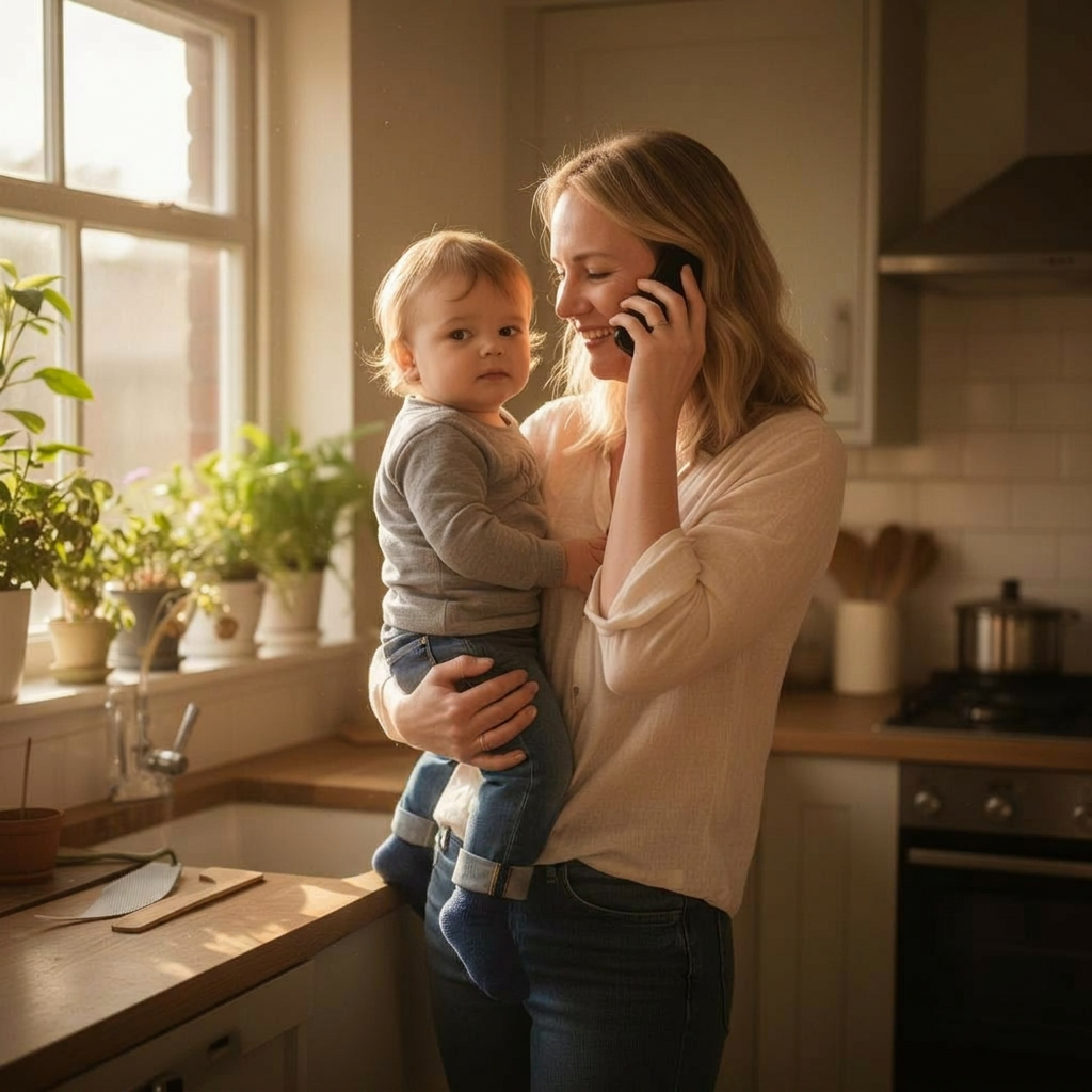 Patient on a video call with her provider