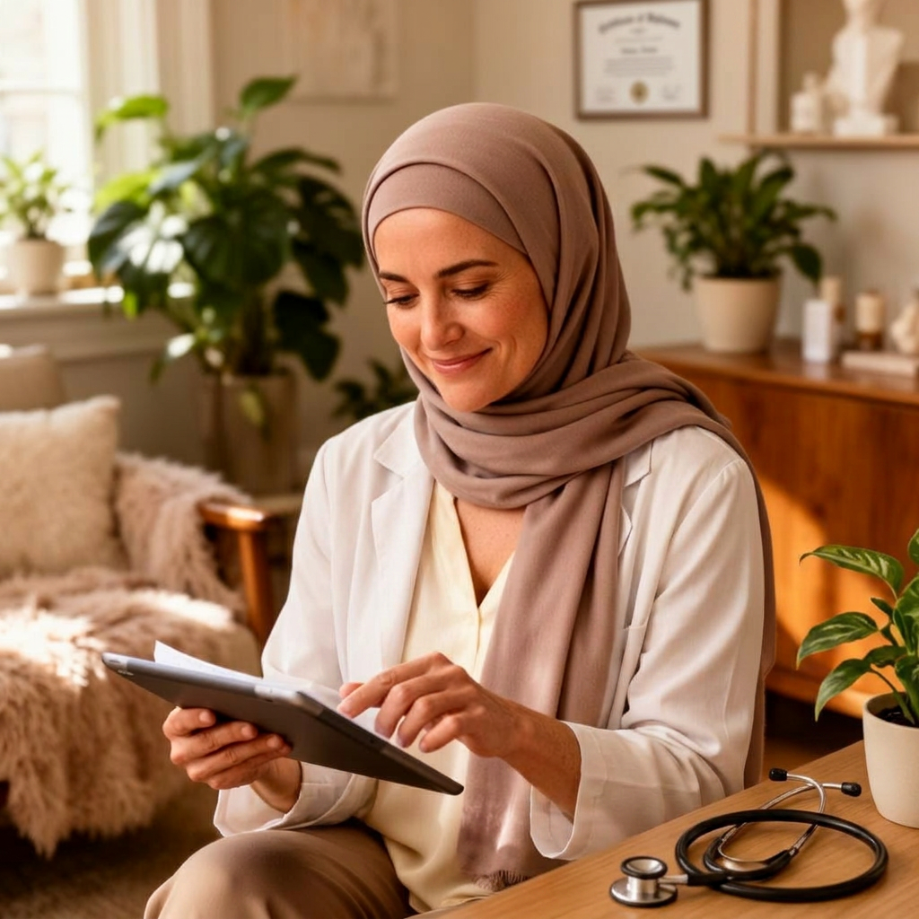 Provider reviewing a clinical dashboard on a tablet