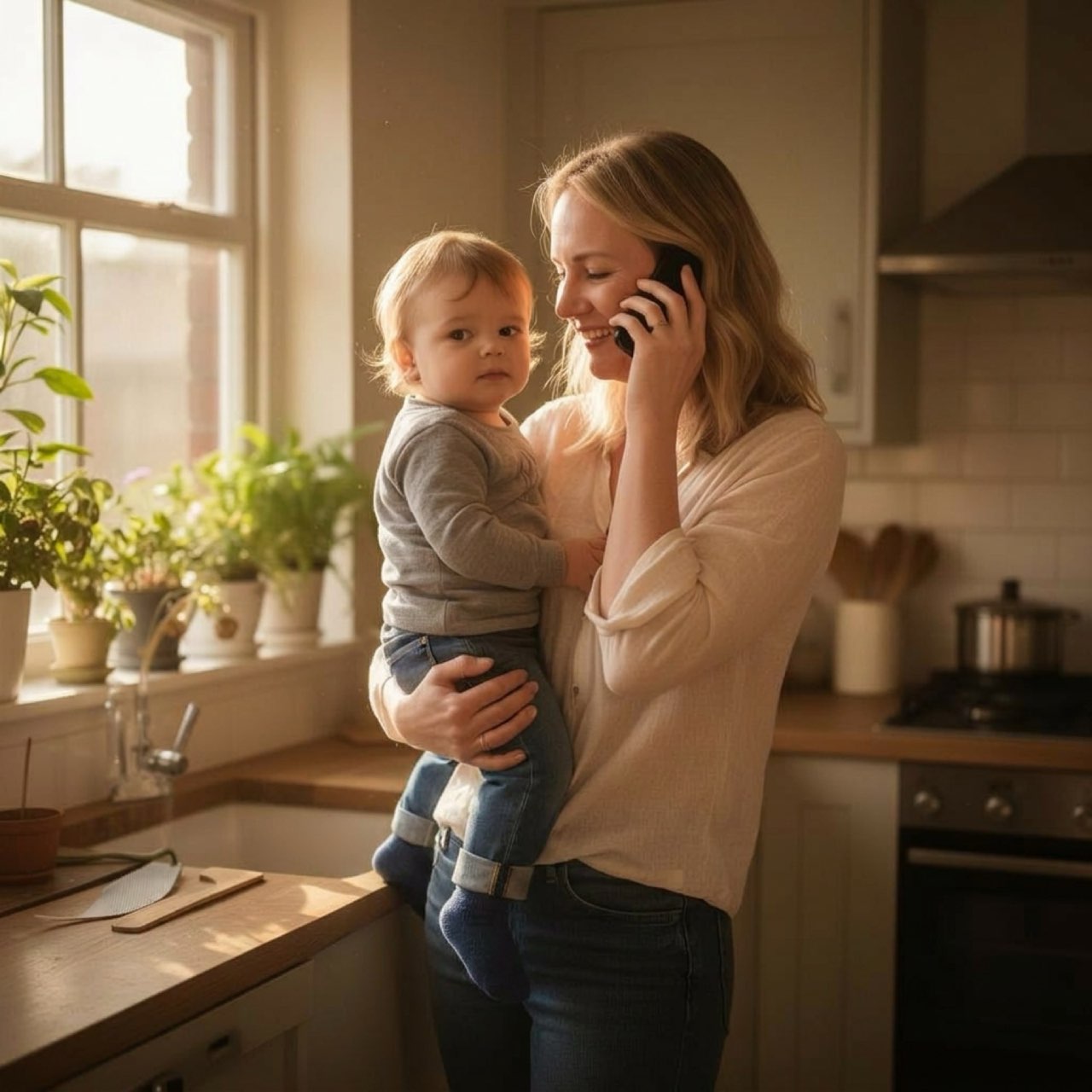 Patient on a video call with her provider